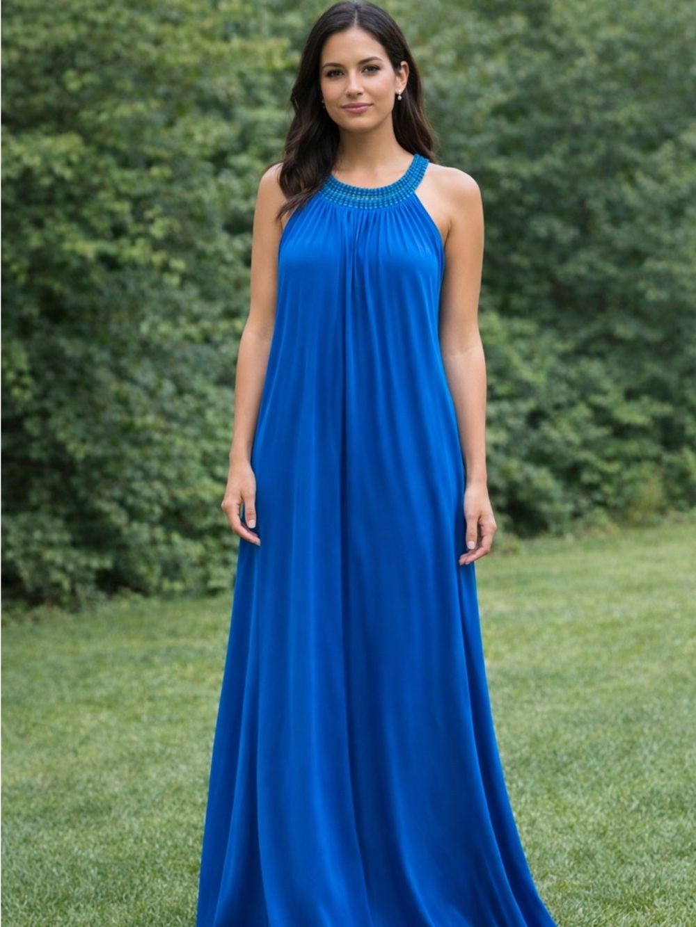 Neiman Marcus Blue Maxi Dress Sz S